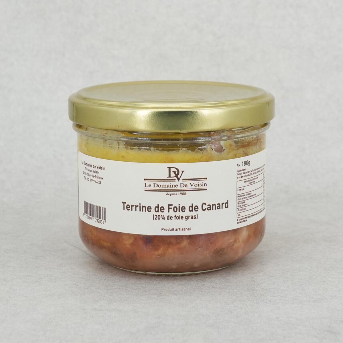 1013.jpg TERRINE DE FOIE GRAS DE CANARD DOMAINE DE VOISIN – Image 1
