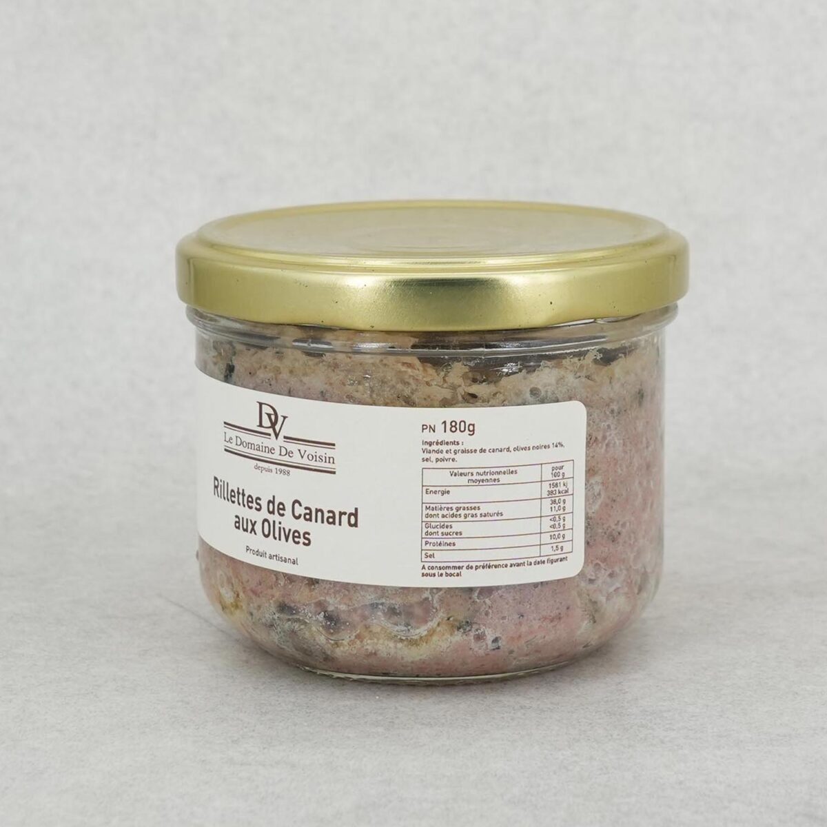 1014B.jpg RILLETTE DE CANARD AUX OLIVES DOMAINE DE VOISIN – Image 2