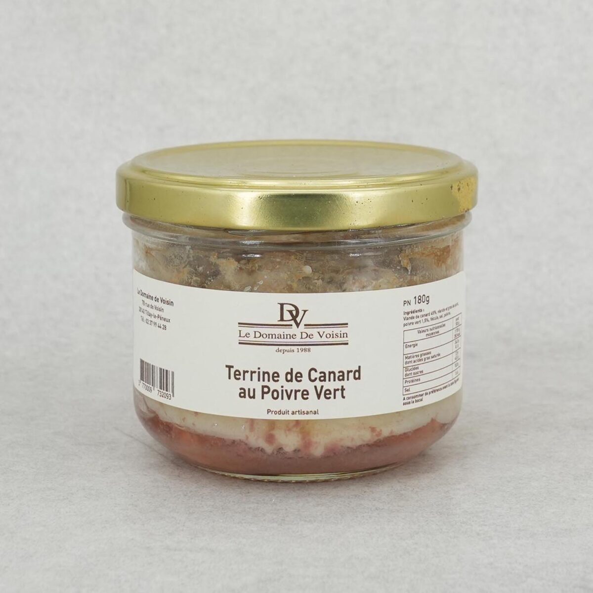 TERRINE DE CANARD POIVRE VERT DOMAINE DE VOISIN – Image 1