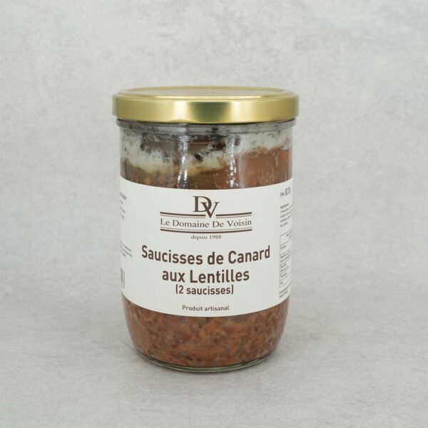 SAUCISSES LENTILLES DE CANARD DMAINE DE VOISIN