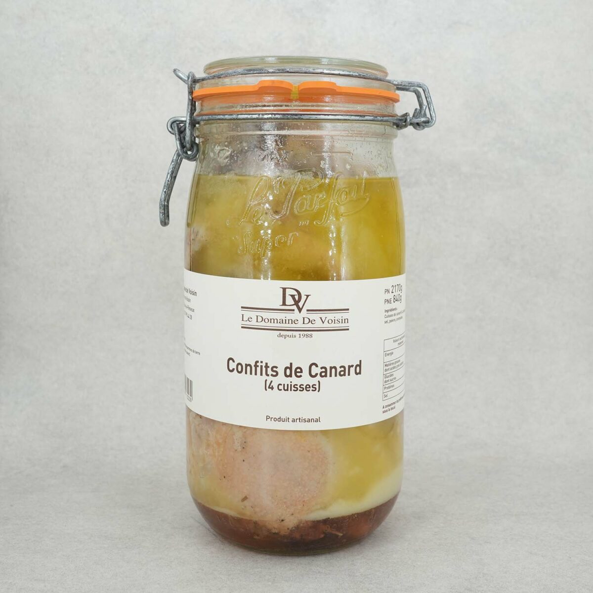 CONFITS DE CANARD 4 CUISSES DOMAINE DE VOISIN – Image 1