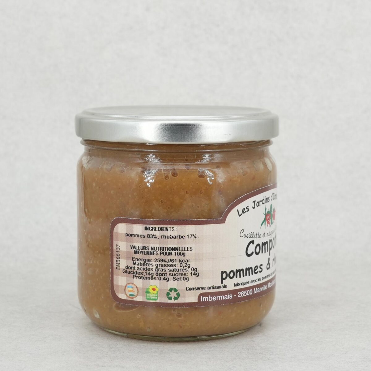 COMPOTE DE POMMES ET RHUBARBE LES JARDINS D'IMBERMAIS – Image 2