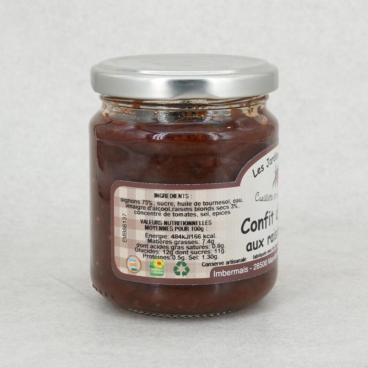 CONFIT D'OIGNONS AUX RAISINS BLOND LES JARDINS D'IMBERMAIS – Image 2