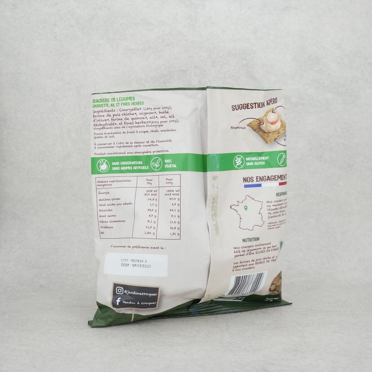 CRACKERS COURGETTE AIL ET FINES HERBES JARDIN A CROQUER – Image 2