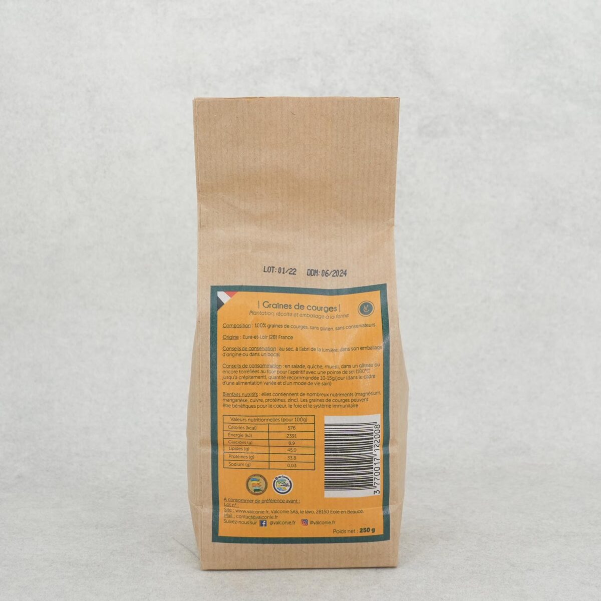 GRAINES DE COURGES BRUTES VALCONIE – Image 2