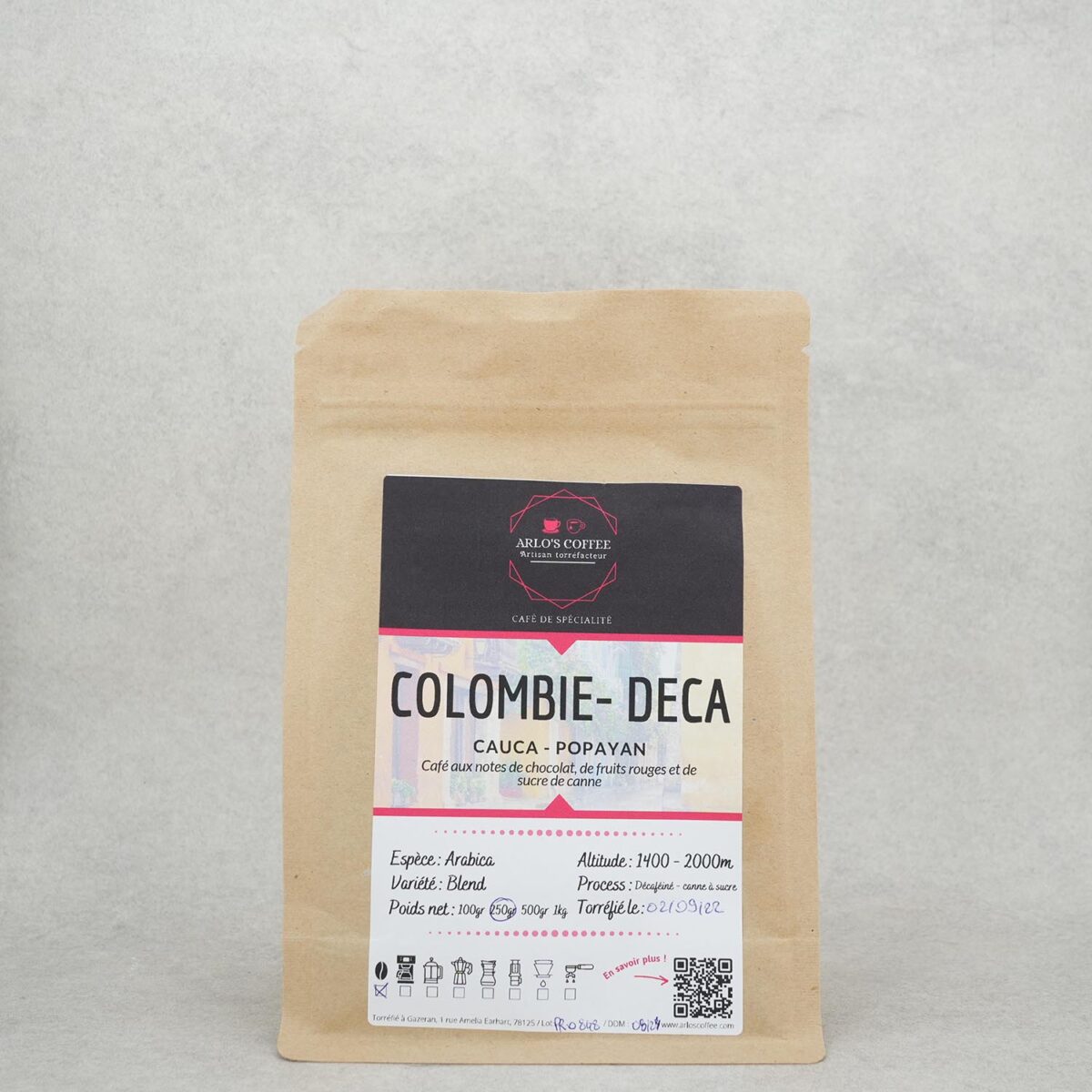 CAFÉ DÉCAFEINÉ EN GRAINS COLOMBIE ARLO'S COFFEE – Image 1