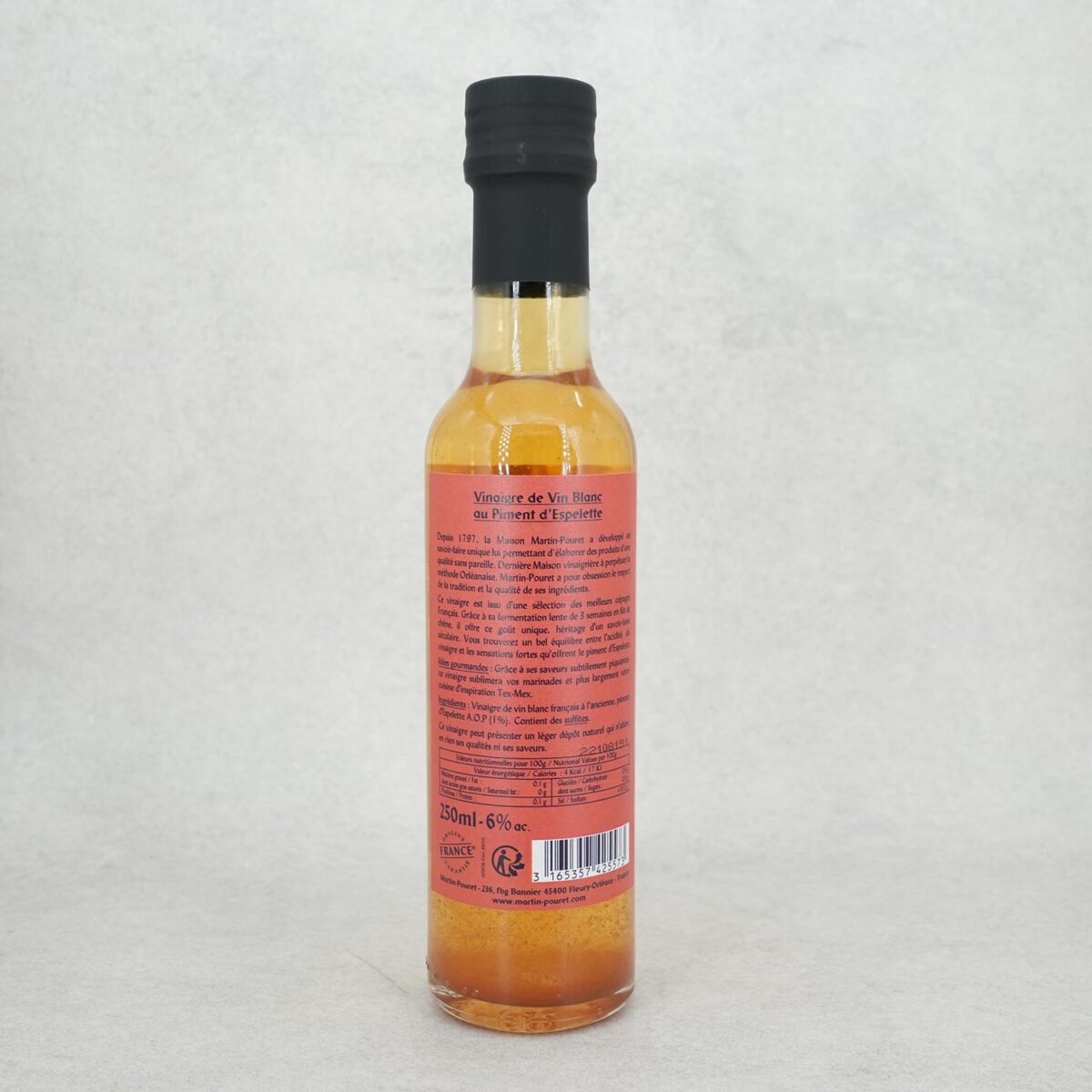 VINAIGRE D'ORLÉANS VIN BLANC PIMENT MARTIN POURET – Image 2