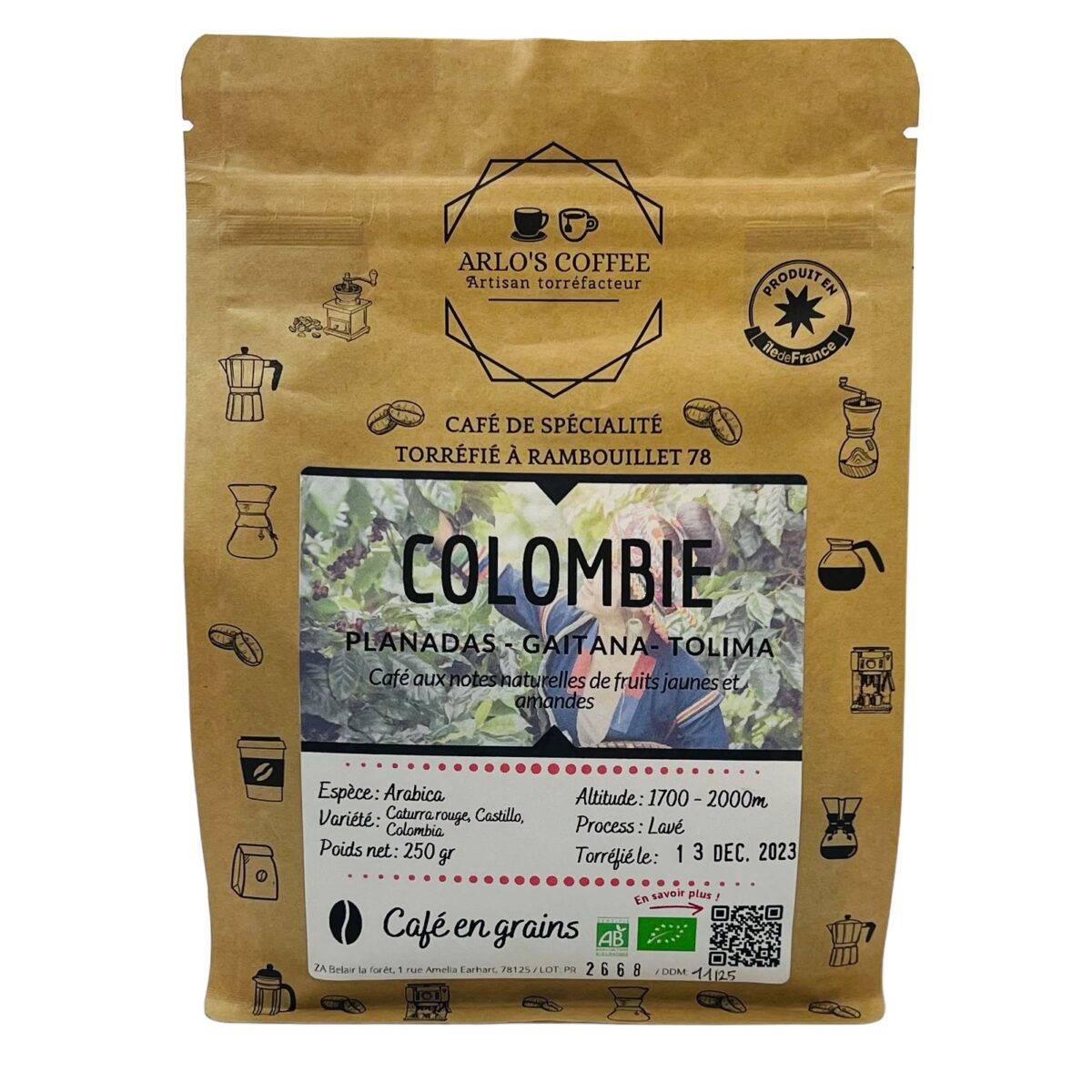 CAFÉ EN GRAINS COLOMBIE ARLO'S COFFEE – Image 1