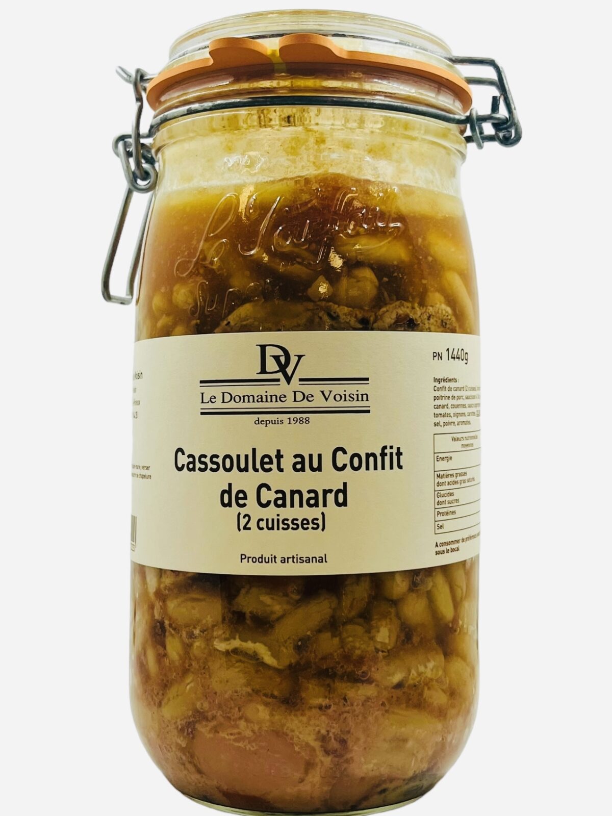 Photoroom_002_20240309_183612 CASSOULET AU CONFIT DE CANARD 2 CUISSES DOMAINE DE VOISIN – Image 1