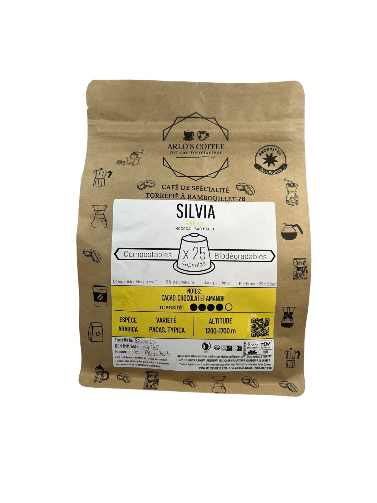 CAPSULES CAFÉ BRESIL X25 POUR NESPRESSO ARLO'S COFFEE – Image 1