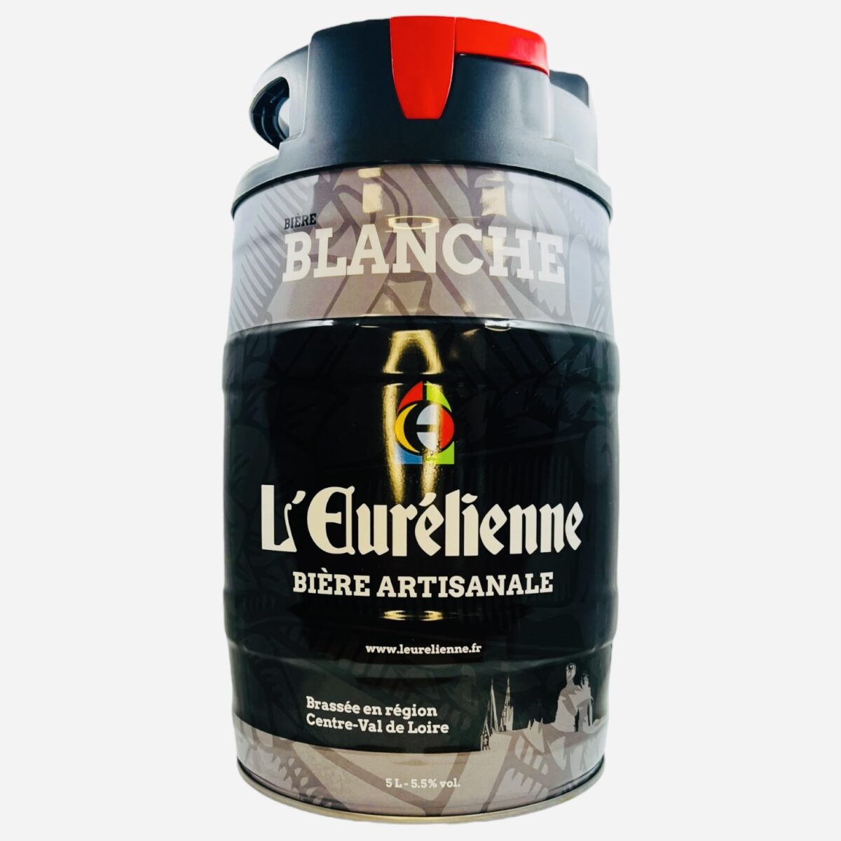 MINI FÛT BIÈRE BLANCHE 6,5% BRASSERIE L'EURELIENNE – Image 1