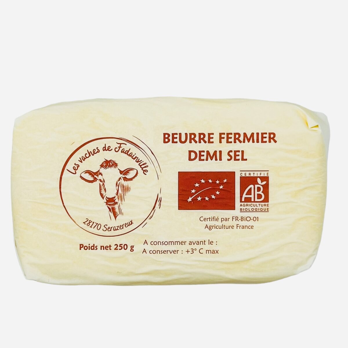 Photoroom_001_20240328_124453 BEURRE FERMIER DEMI-SEL BIO "LES VACHES DE FADAINVILLE" – Image 1