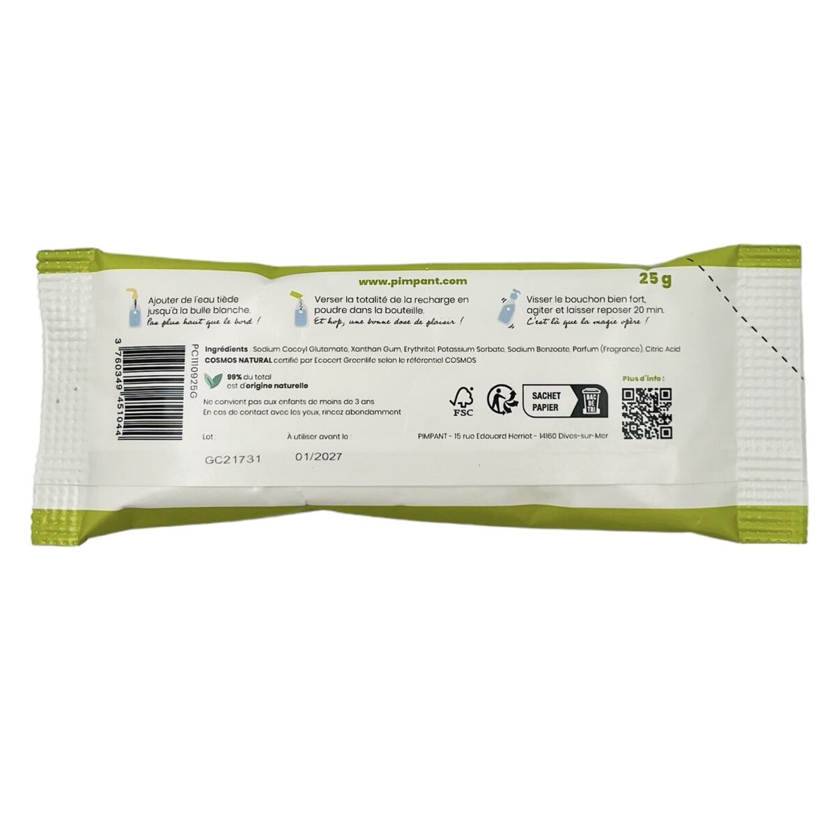 RECHARGE GEL DOUCHE PARFUM POMME VERTE PIMPANT – Image 2