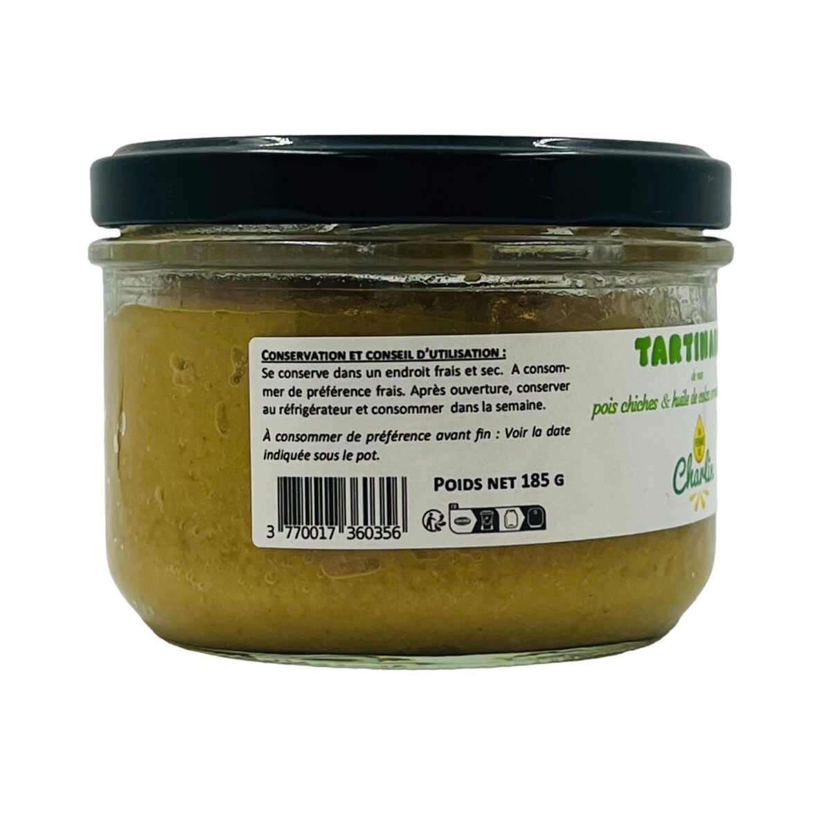 TARTINABLE POIS CHICHES ET HUILE DE COLZA ET AIL LA FERME DE CHARLIN – Image 2