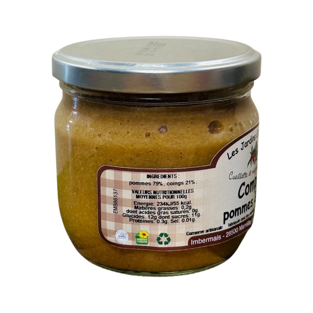 COMPOTE DE POMMES ET COINGS LES JARDINS D'IMBERMAIS – Image 2