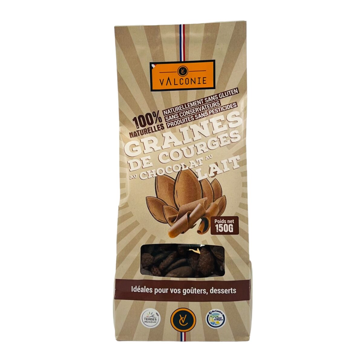 GRAINES DE COURGES AU CHOCOLAT AU LAIT VALCONIE – Image 1