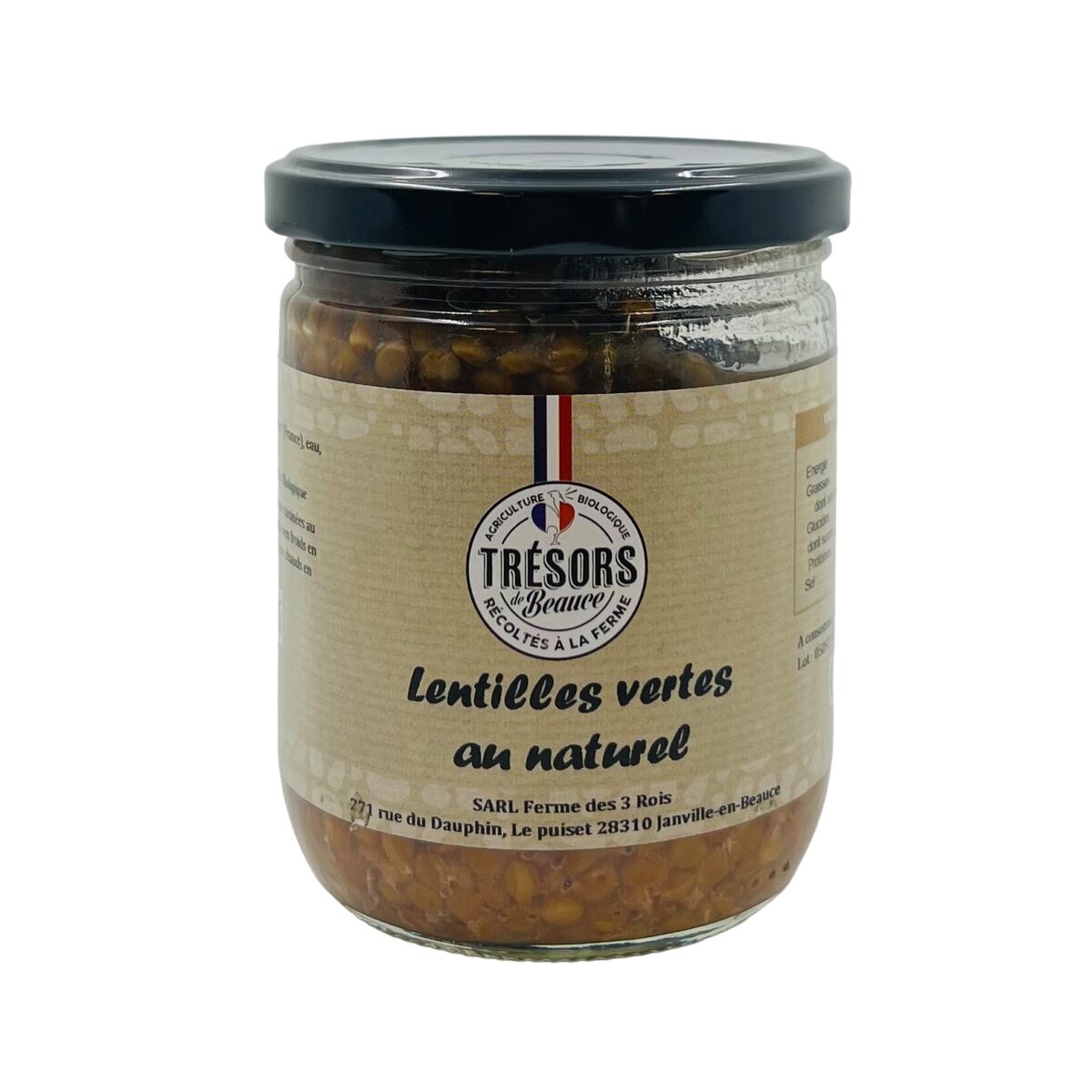 BOCAL LENTILLES VERTES AU NATUREL TRÉSORS DE BEAUCE – Image 1