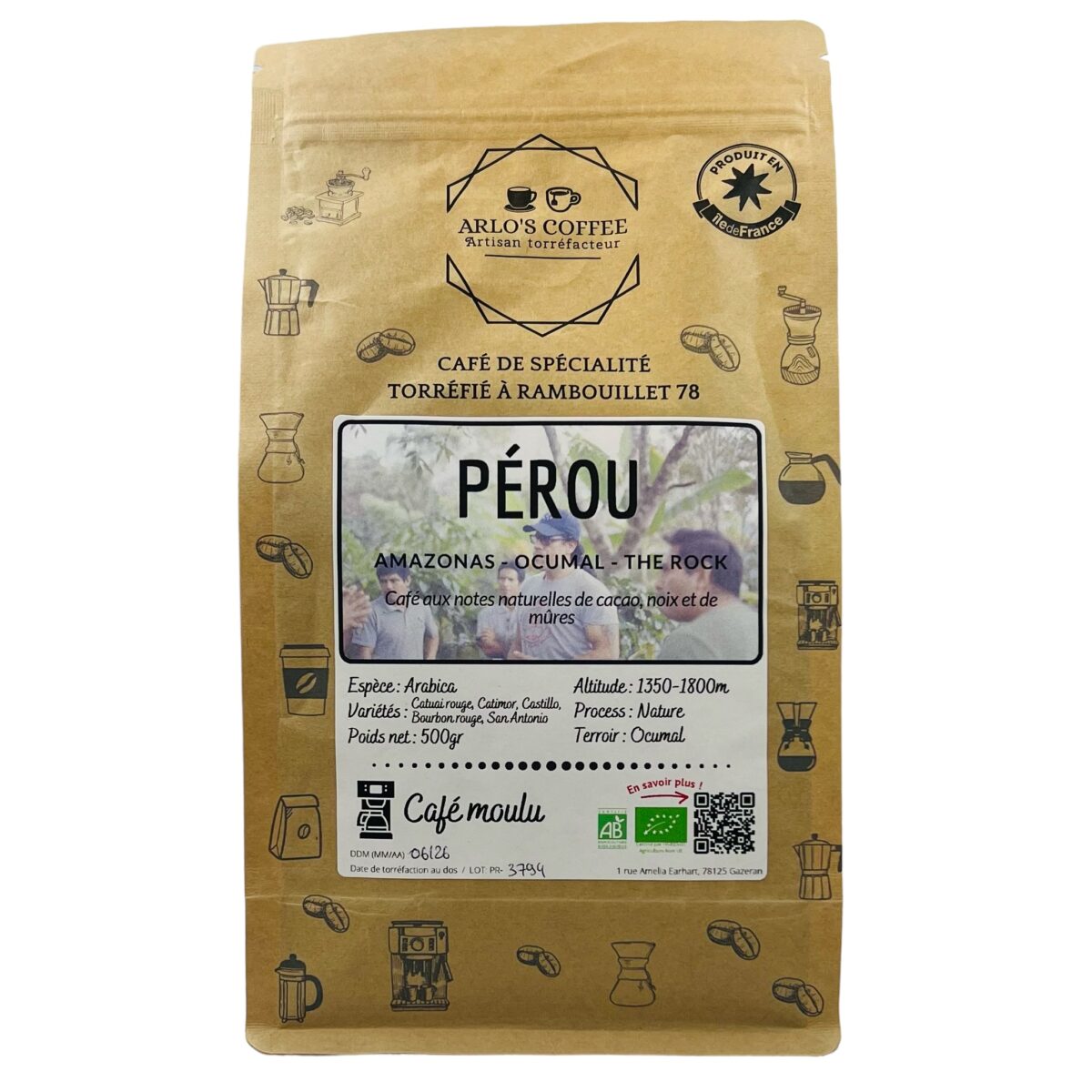 CAFÉ MOULU PÉROU ARLO'S COFFEE – Image 1