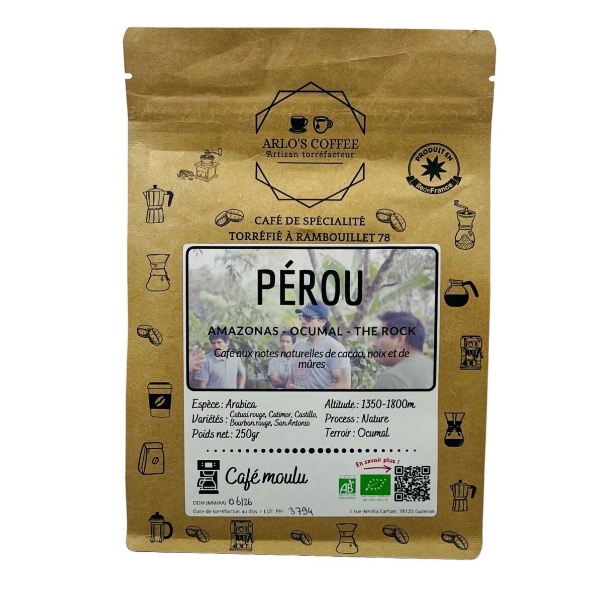CAFÉ MOULU PÉROU ARLO'S COFFEE – Image 1