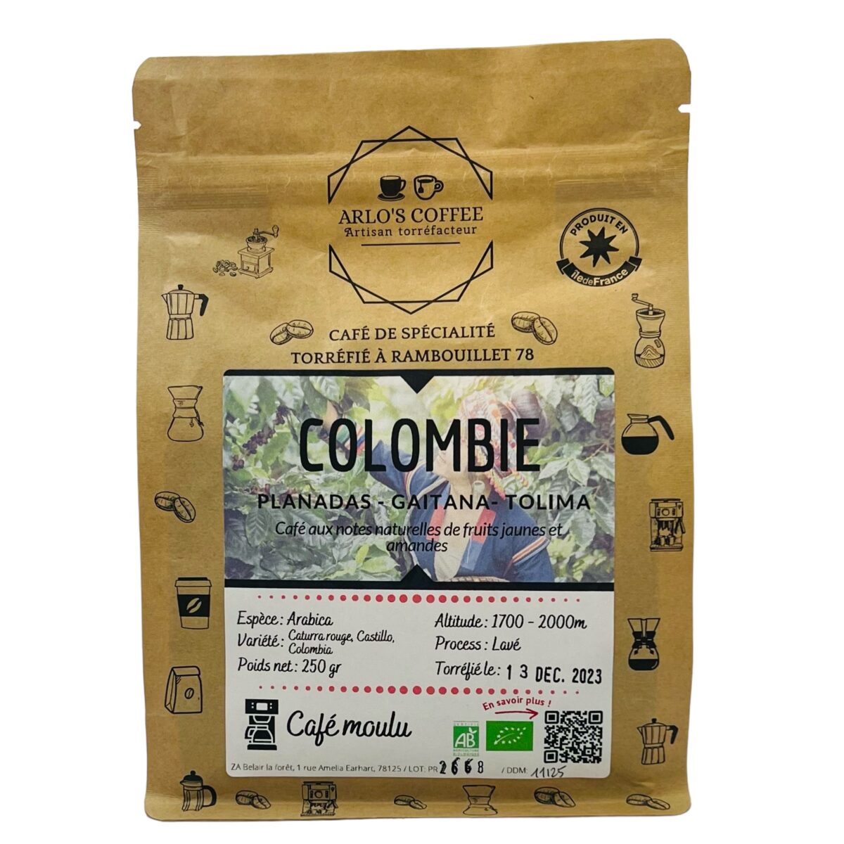 CAFÉ MOULU COLOMBIE ARLO'S COFFEE – Image 1