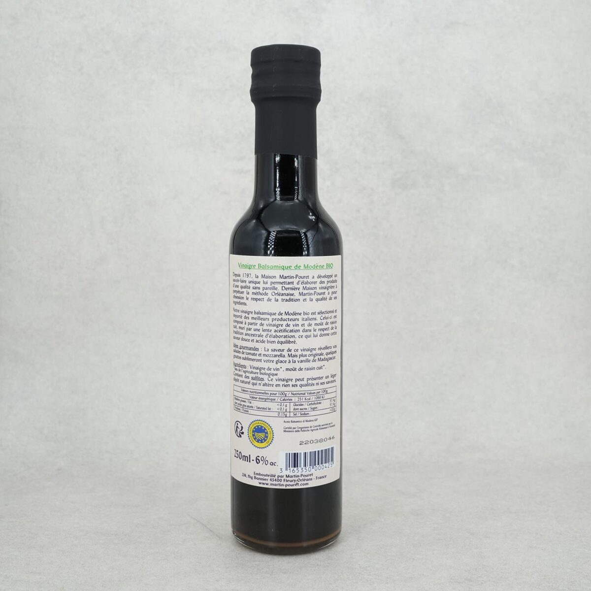 VINAIGRE BALSAMIQUE DE MODENE BIO MARTIN POURET – Image 3