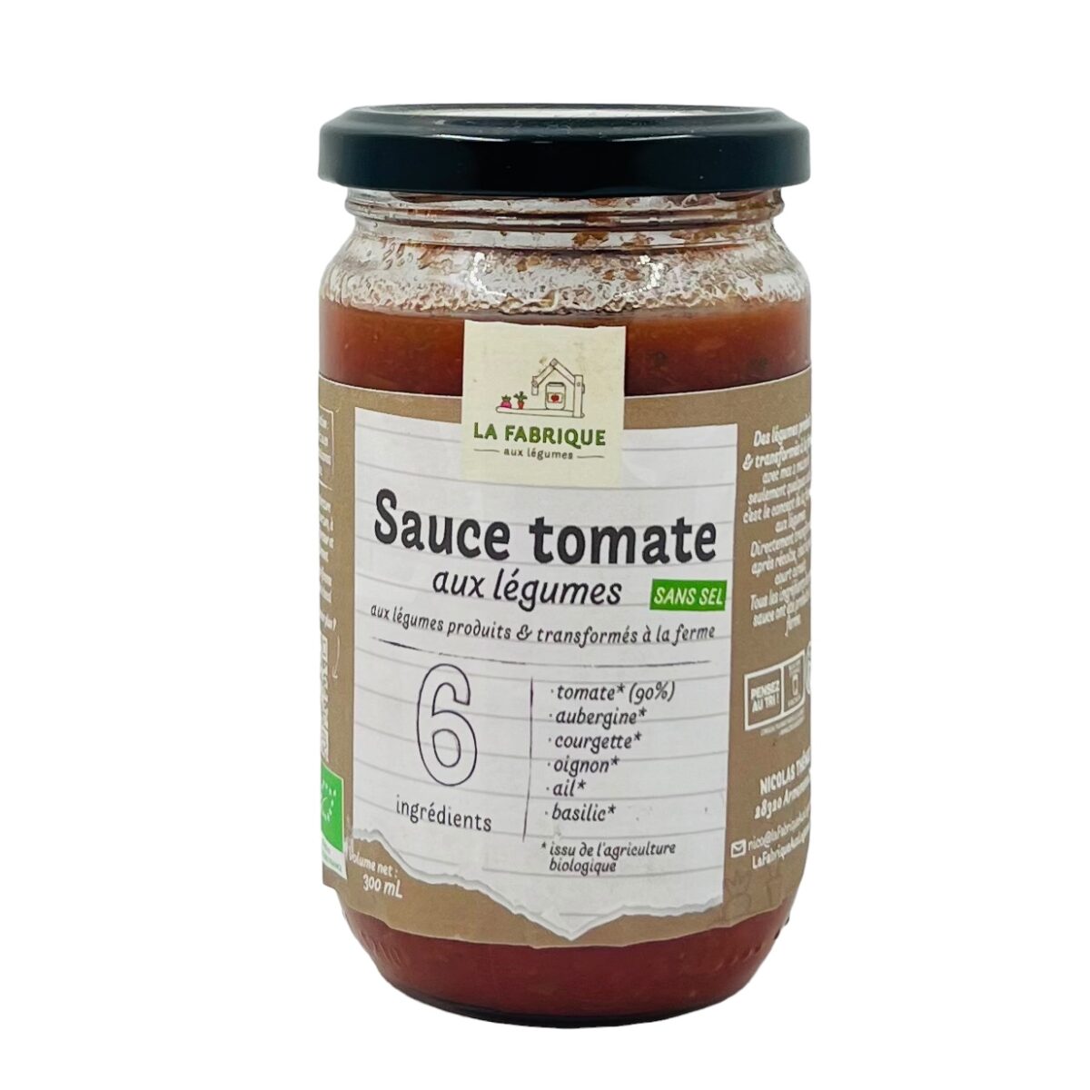 SAUCE TOMATE AUX LÉGUMES LA FABRIQUE AUX LÉGUMES – Image 1