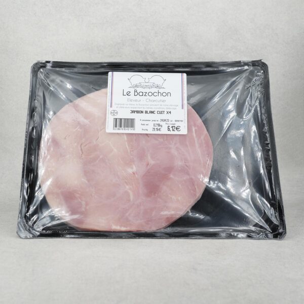 JAMBON BLANC CUIT DÉCOUENNÉ/DÉGRAISSÉ X4 "LE BAZOCHON"