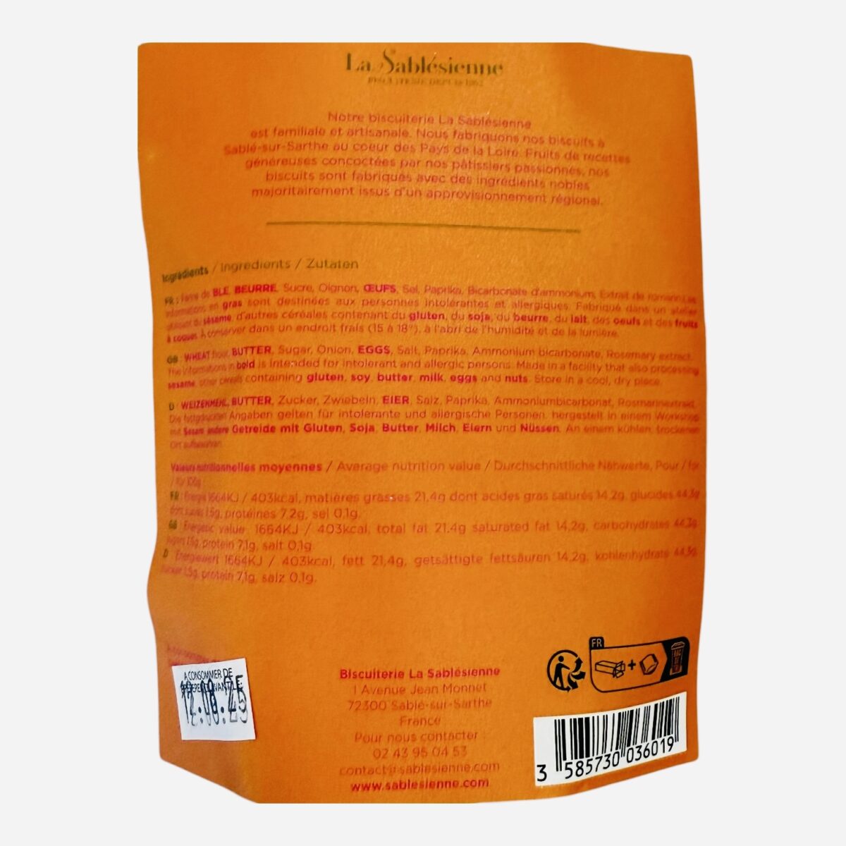 SABLÉS OIGNON PAPRIKA "LA SABLÉSIENNE" – Image 2