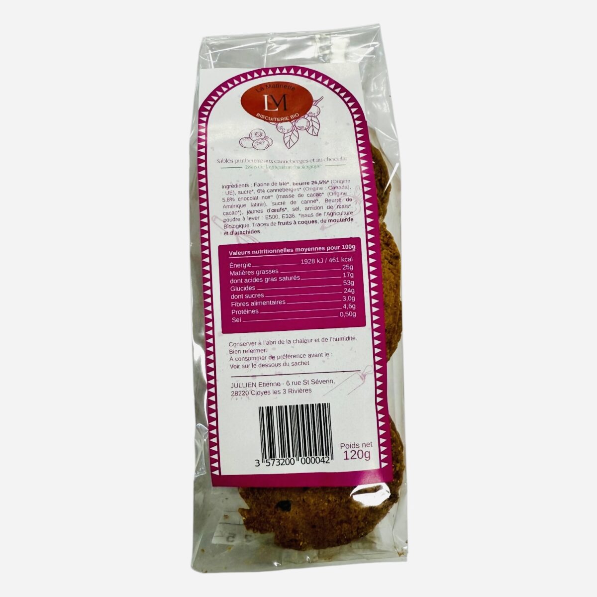 SABLÉS CANNEBERGES CHOCOLAT "LA MATINETTE" – Image 2