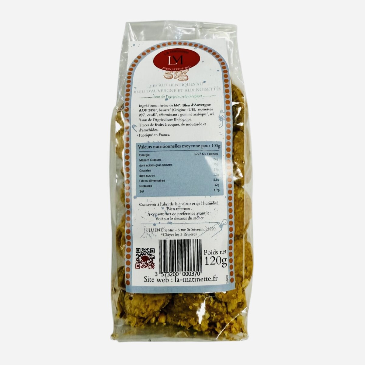 BISCUITS BLEU D'AUVERGNE NOISETTES "LA MATINETTE" – Image 2