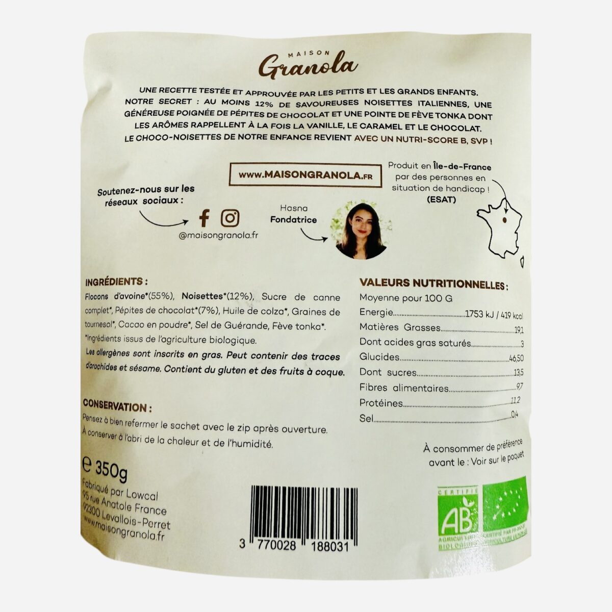 GRANOLA CHOCO NOISETTES MAISON GRANOLA – Image 2