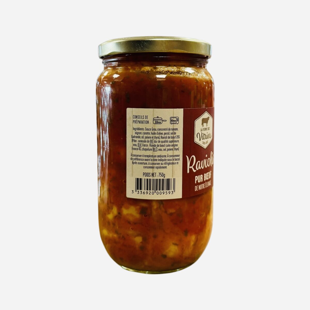 RAVIOLIS PUR BOEUF LA FERME DES VITRIERS – Image 2