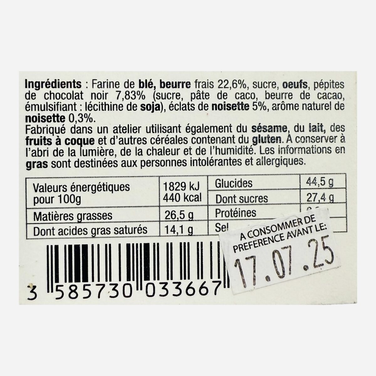 SACHET FONDANT ÉCLAT NOISETTES "LA SABLESIENNE" – Image 2