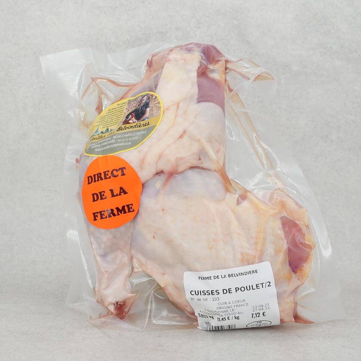CUISSES DE POULET X2 "FERME DE LA BELVINDIÈRE" – Image 1