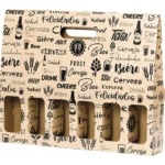VALISETTE CARTON KRAFT POUR 6 BIÈRES 33CL