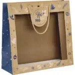 SAC KRAFT NOËL HO HO AVEC UNE LARGE FENÊTRE