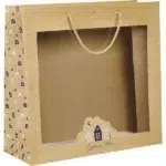 SAC KRAFT JOYEUSES FÊTES AVEC UNE LARGE FENÊTRE