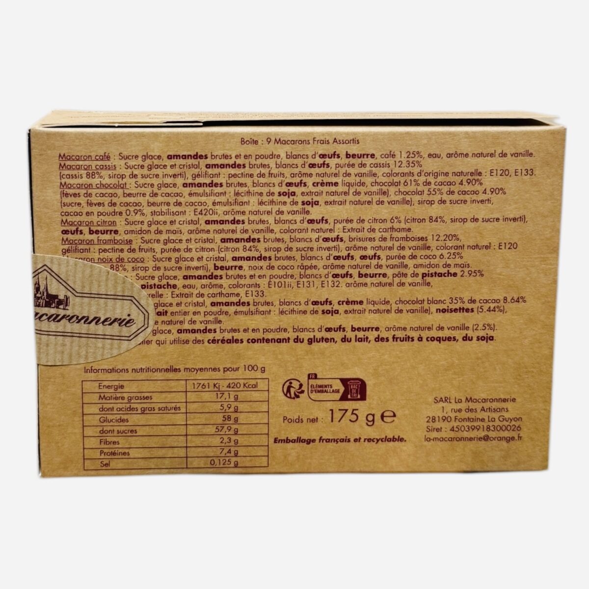 BOITE DE 9 MACARONS LA MACARONNERIE – Image 2