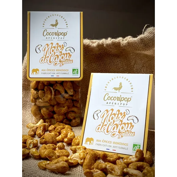 NOIX DE CAJOU GRILLÉES AUX ÉPICES INDIENNES COCORIPOP