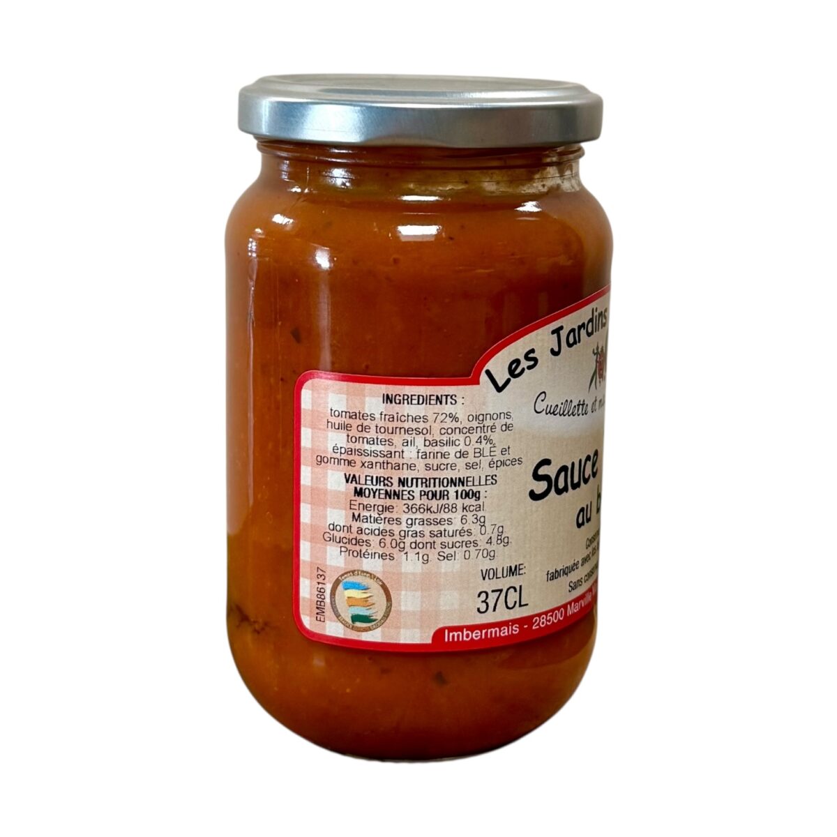 SAUCE TOMATE AU BASILIC LES JARDINS D'IMBERMAIS – Image 2