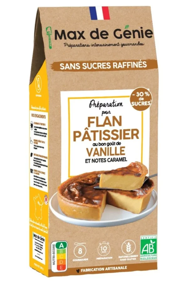 PRÉPARATION POUR FLAN PÂTISSIER VANILLE ET NOTES CARAMEL "MAX DE GENIE"