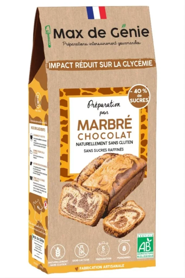 PRÉPARATION POUR MARBRÉ CHOCOLAT IG BAS SANS GLUTEN "MAX DE GENIE"