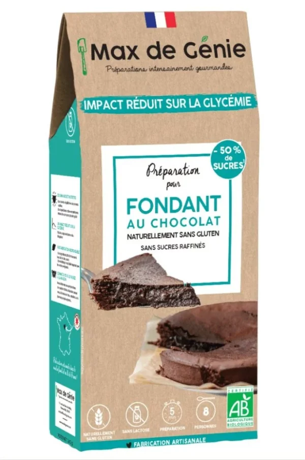 PRÉPARATION POUR FONDANT CHOCOLAT SANS GLUTEN "MAX DE GÉNIE"