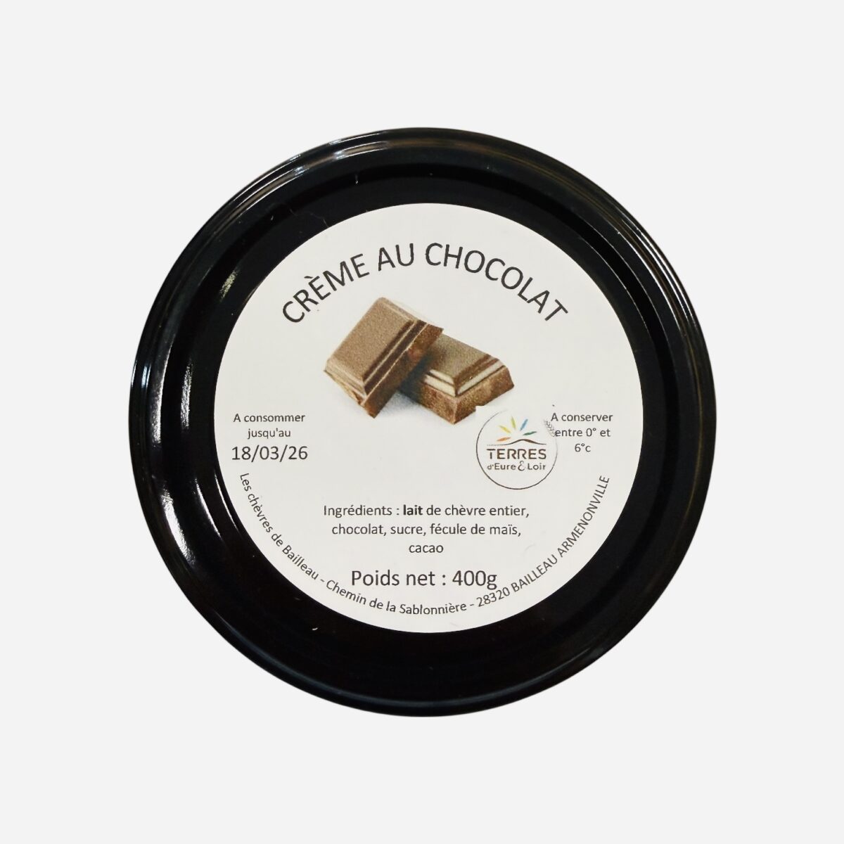 CRÈME AU CHOCOLAT AU LAIT DE CHÈVRE "LES CHÈVRES DE BAILLEAU" – Image 2