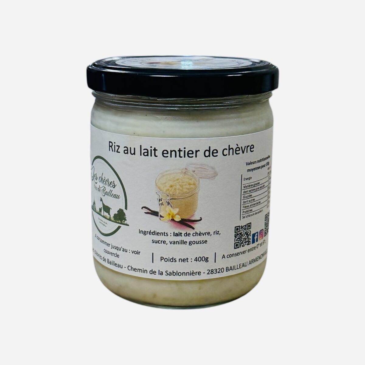 RIZ AU LAIT AU LAIT DE CHÈVRE "LES CHÈVRES DE BAILLEAU" – Image 1