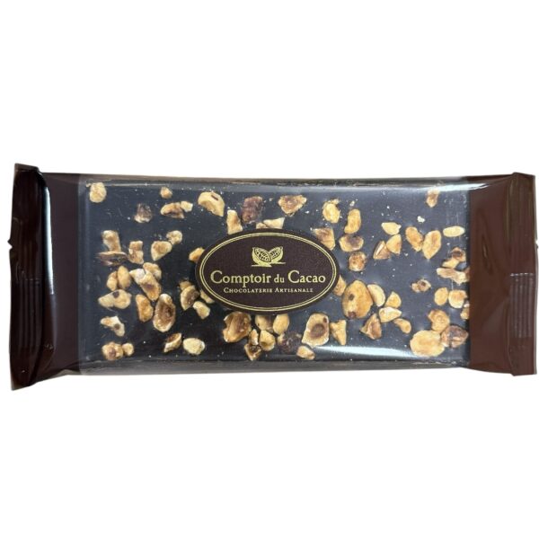 TABLETTE CHOCOLAT NOIR NOISETTE CARAMELISÉE « COMPTOIR DU CACAO »