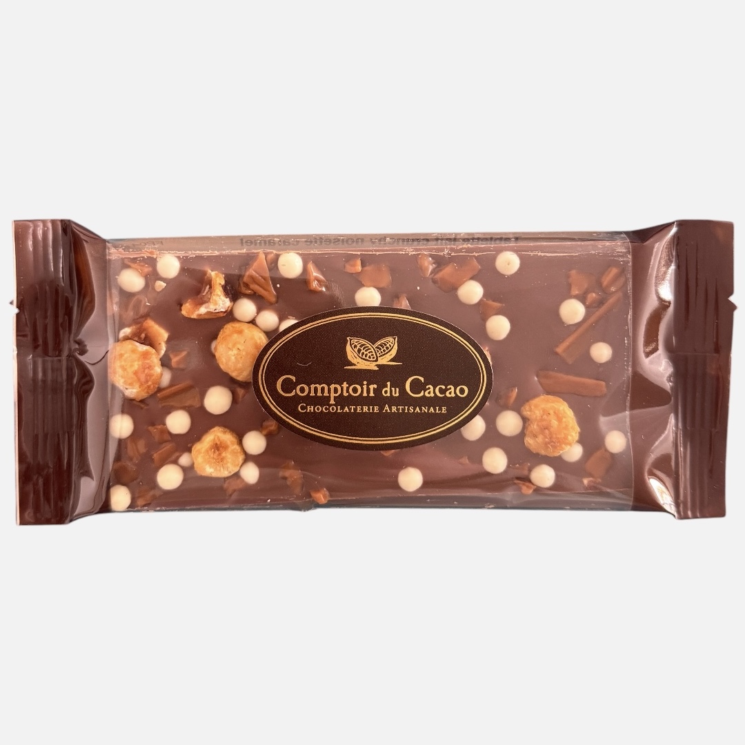 Photoroom_20260328_155913 TABLETTE CHOCOLAT LAIT CRUNCHY NOISETTE "COMPTOIR DU CACAO" – Image 1