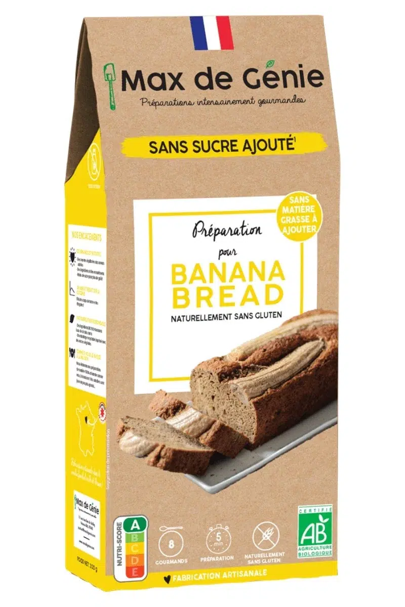 1 BANANA BREAD PRÉPARATION POUR BANANA BREAD SANS GLUTEN « MAX DE GÉNIE » – Image 1